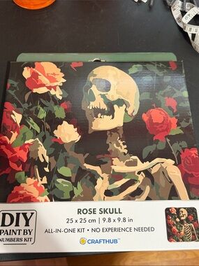 Crafthub DIY paint by number rose skull kit